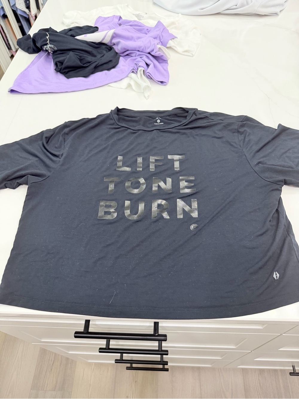 Pure barre Women’s Black Fitness Tee - Lift Tone Burn